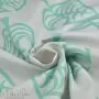 Tissu imperméable motif feuilles collection "Tanuki" - Ecru et vert menthe - Les Filles à Pois ® - Oeko-Tex ® Les Filles à Pois 
