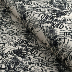 Tissu french terry motif inscription collection "Random" - Ecru et noir - Les Filles à Pois ® - Oeko-Tex ® Les Filles à Pois - D