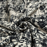 Tissu french terry motif inscription collection "Random" - Ecru et noir - Les Filles à Pois ® - Oeko-Tex ® Les Filles à Pois - D