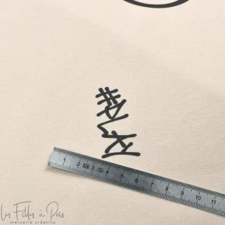 Coupon de tissu french terry motif smiley emot "Sisters A" - Ecru et gris - 250cm - Les Filles à Pois Les Filles à Pois - Design