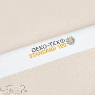 Coupon de tissu french terry motif smiley emot "Sisters A" - Ecru et gris - 250cm - Les Filles à Pois Les Filles à Pois - Design