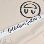 Tissu french terry motif smilet emot collection "Collection Sister A" - Ecru et gris - Les Filles à Pois ® - Oeko-Tex ® Les Fill
