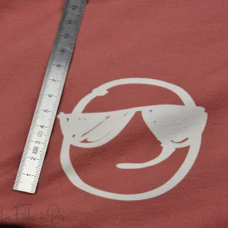 Coupon de tissu french terry motif smiley emot "Sisters A" - Lie de vin et écru - 280cm - Les Filles à Pois Les Filles à Pois - 