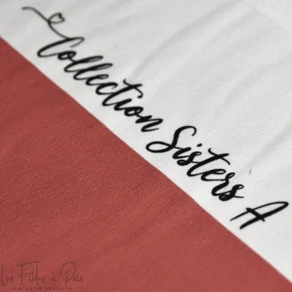 Coupon de tissu french terry motif smiley emot "Sisters A" - Lie de vin et écru - 280cm - Les Filles à Pois Les Filles à Pois - 