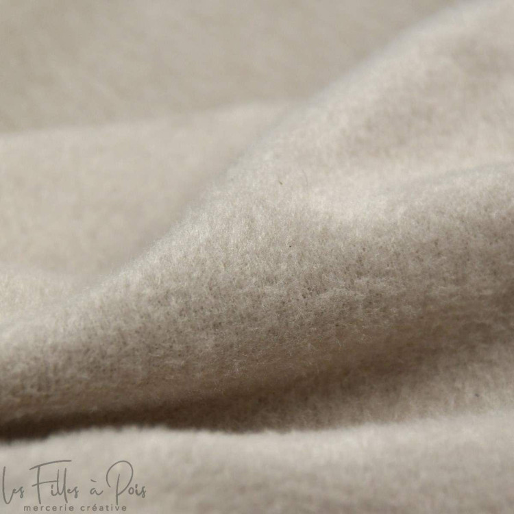 Coupon de tissu jersey sweat molletonn tr s chaud uni Beige