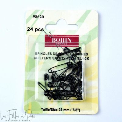 Epingle de sûreté - Noir - 23mm - Bohin ® Bohin France ® - Mercerie - 1
