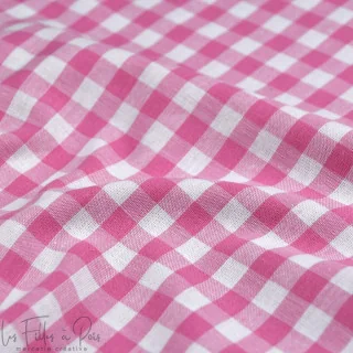 Tissu popeline de coton motif petits carreaux "Vichy"- 10mm - Oeko-Tex Tissus et mercerie créative – Nos sélections sans marque