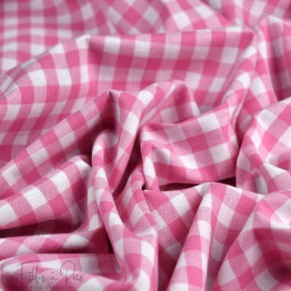 Tissu popeline de coton motif petits carreaux "Vichy"- 10mm - Oeko-Tex Tissus et mercerie créative – Nos sélections sans marque