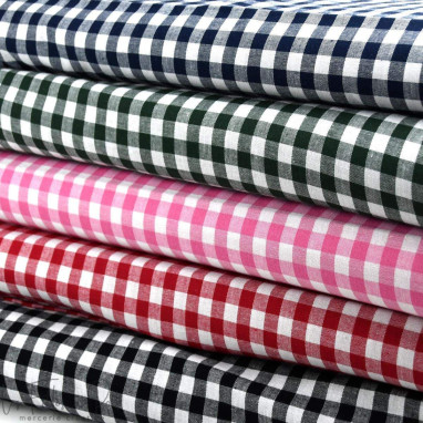 Tissu popeline de coton motif petits carreaux "Vichy"- 10mm - Oeko-Tex ® Autres marques - Tissus et mercerie - 21