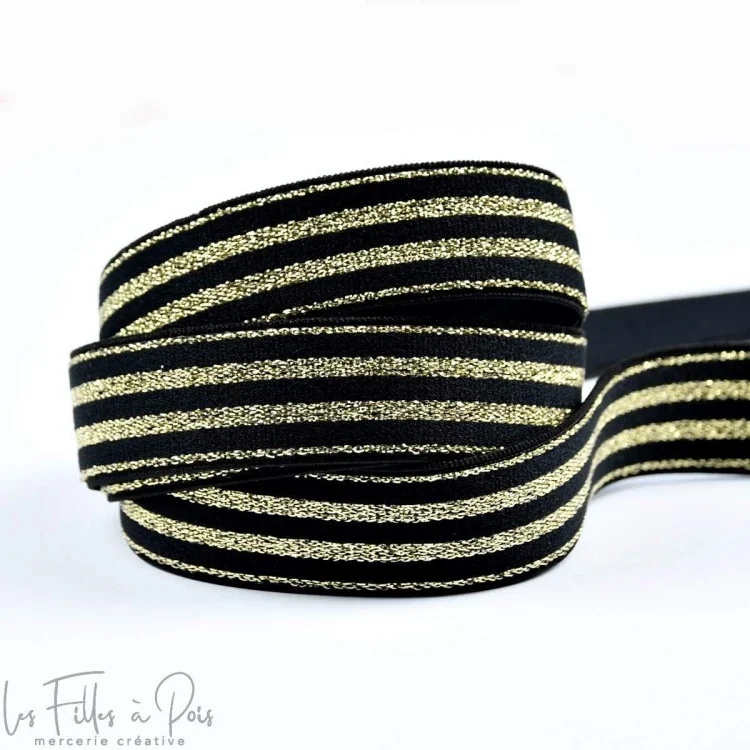 DESTOCK Elastique plat à rayures lurex - 20mm Tissus et mercerie créative – Nos sélections sans marque - 1