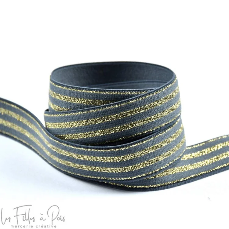 DESTOCK Elastique plat à rayures lurex - 20mm Tissus et mercerie créative – Nos sélections sans marque - 5