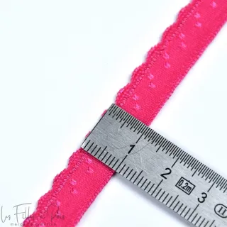 Élastique bordure lingerie – Finition bordure à cheval "Petits coeurs" – 10 mm – Vendu au mètre – Nombreux coloris Tissus et mer