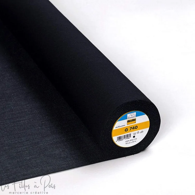 Entoilage tissé légèrement gratté G740 - 90 cm - Vlieseline - Pour cols et manchettes Vlieseline : entoilages, molletons et supp