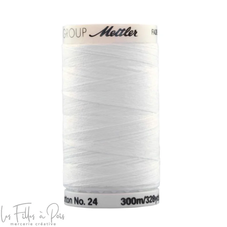 Fil à bâtir Mettler – Blanc 0002 – 300 m – 100 % coton – Fabrication allemande Mettler : fils à coudre, broder et surjeter de qu
