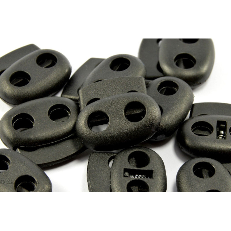 Batente de cabo de plástico plano com furo duplo - Embalagem de 10 - 1 Batente de cabo de plástico plano com furo duplo - Embalagem de 10 - 1