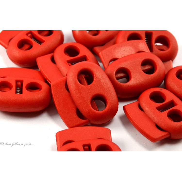 Arrêt cordon plat double trou plastique - Lot de 10 - 2 Arrêt cordon plat double trou plastique - Lot de 10 - 2