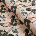 Tissu jersey côtelé grue Betty - Rose et noir Autres marques - Tissus et mercerie - 1