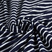Tissu jersey motif rayures - Bleu marine et blanc - Oeko-Tex ® - Stenzo Textiles ® Stenzo Textiles ® - Tissus Oekotex - 3
