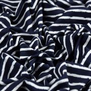 Tissu jersey motif rayures - Bleu marine et blanc - Oeko-Tex ® - Stenzo Textiles ® Stenzo Textiles ® - Tissus Oekotex - 4