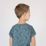 Tissu french terry coton "SQUIRREL" motif écureuil - Bleu orageux -  Oeko-Tex ® - See You At Six ® See You At Six ® - Tissus Oek