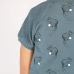 Tissu french terry coton "SQUIRREL" motif écureuil - Bleu orageux -  Oeko-Tex ® - See You At Six ® See You At Six ® - Tissus Oek