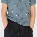 Tissu french terry coton "SQUIRREL" motif écureuil - Bleu orageux -  Oeko-Tex ® - See You At Six ® See You At Six ® - Tissus Oek