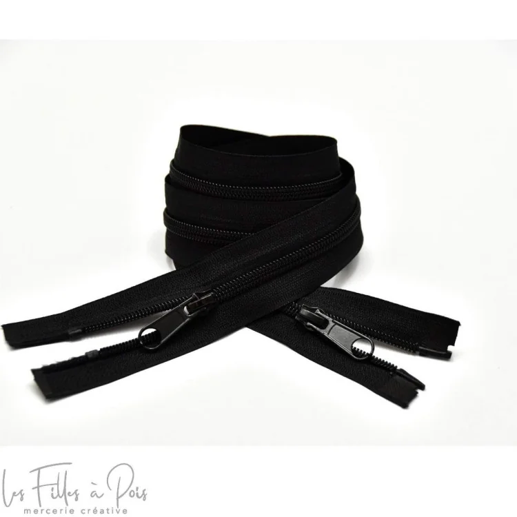 Fermeture à glissière synthétique double curseur séparable - 1