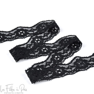 Ruban dentelle douce extensible 2 cm - Fleur  - 4