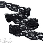 Ruban dentelle douce extensible 3cm - Fleur  - 4