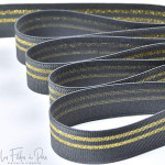 Elastique plat à rayures lurex - 30mm  - 2