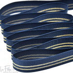 Elastique plat à rayures lurex - 30mm  - 9