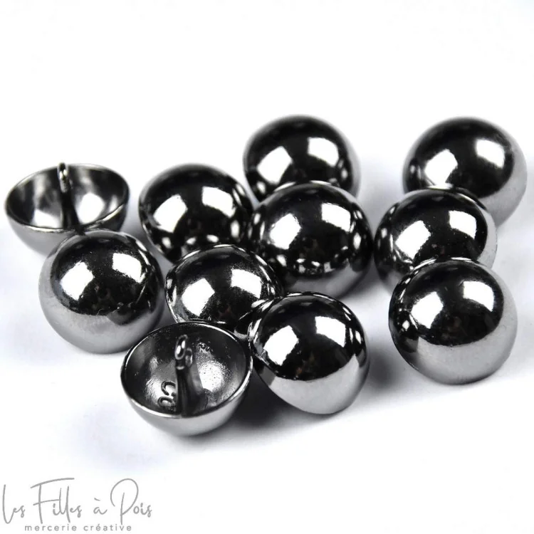 Bouton à queue - Rond - Métal gun Tissus et mercerie créative – Nos sélections sans marque - 1 Bouton à queue - Rond - Métal gun Tissus et mercerie créative – Nos sélections sans marque - 1