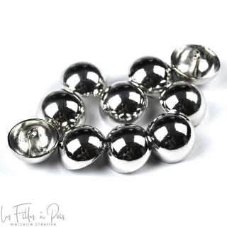 Bouton à queue - Rond - Métal argenté Tissus et mercerie créative – Nos sélections sans marque - 3