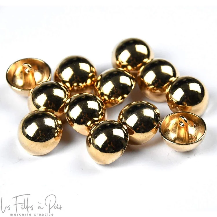 Bouton à queue - Rond - Métal doré Tissus et mercerie créative – Nos sélections sans marque - 1