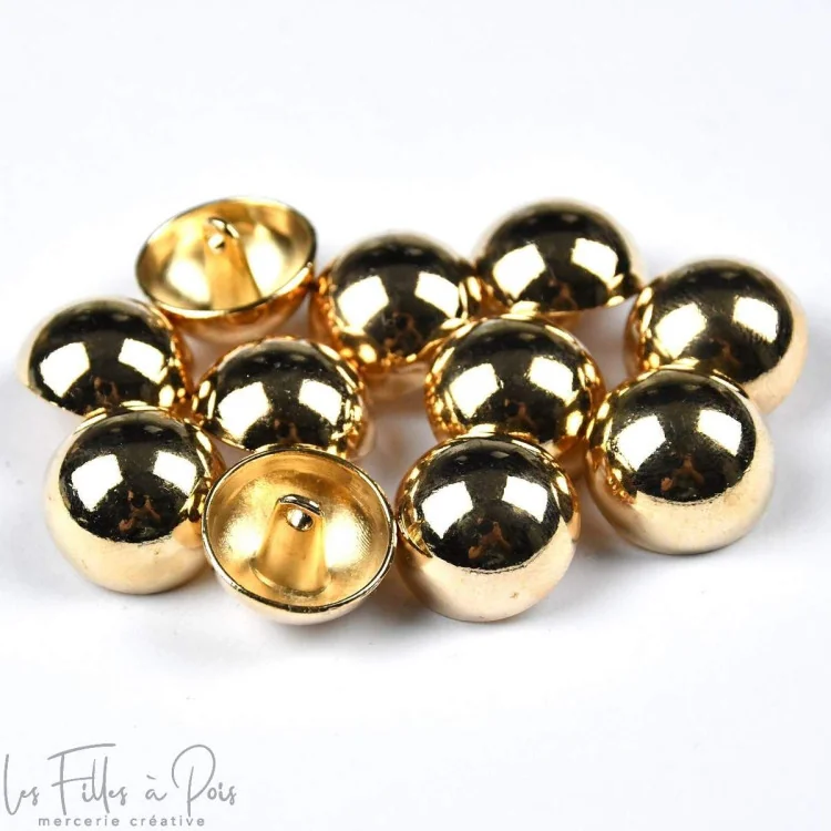 Bouton à queue - Rond - Métal doré Tissus et mercerie créative – Nos sélections sans marque - 3