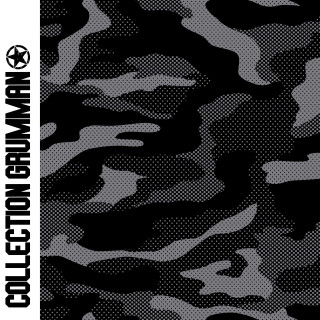 Coupon de tersey-interlock sport motif camouflage plumetis collection "Grumman" - Tons noirs et gris - 240cm - Les Filles à Pois