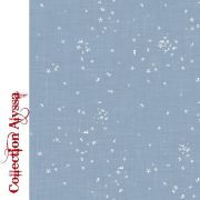 Tissu popeline de coton motif fleurs collection "Alyssa" - Bleu jeans - Les Filles à Pois ® - Oeko-Tex ® Les Filles à Pois - Des
