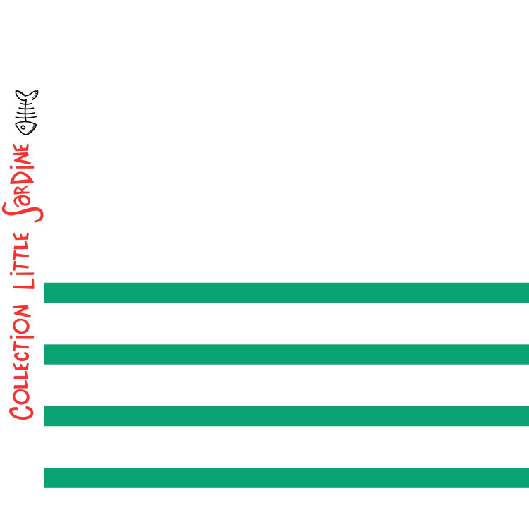 Painel em tecido jersey às riscas de marinheiro "Little Sardine" - Branco e verde - Les Filles à Pois Les Filles à Pois - Design Painel em tecido jersey às riscas de marinheiro "Little Sardine" - Branco e verde - Les Filles à Pois Les Filles à Pois - Design