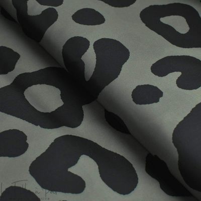 Tissu déperlant K-way motif léopard collection "Angels" - Vert et noir - Les Filles à Pois ® - Oeko-Tex ® Les Filles à Pois - De