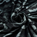 Jersey-interlock sport motif camouflage plumetis collection "Grumman" - Tons noirs et gris - Les Filles à Pois ® - Oeko-Tex ® Le