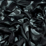 Jersey-interlock sport motif camouflage plumetis collection "Grumman" - Tons noirs et gris - Les Filles à Pois ® - Oeko-Tex ® Le