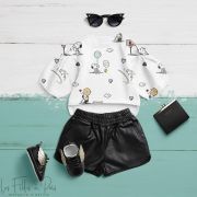 Tissu jersey coton motif Snoopy "Postbox" - Blanc - Bio - Peanuts ® Peanuts ® - 2