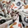 Tissu french terry motif tâches léopard collection "Anna" - Blanc et multicolore - Les Filles à Pois ® - Oeko-Tex ® Les Filles à