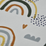 Tissu french terry motif Arc-en-ciel collection "Anna" - Blanc et multicolore - Les Filles à Pois ® - Oeko-Tex ® Les Filles à Po