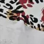 Tissu french terry motif léopard collection "Contrastes" - Blanc, vert, rouge et noir - Les Filles à Pois ® - Oeko-Tex ® Les Fil