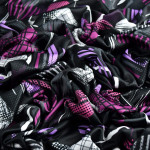 Jersey-interlock sport motif hexagone collection "Vitamin" - Noir et rose fuchsia - Les Filles à Pois ® - Oeko-Tex ® Les Filles 