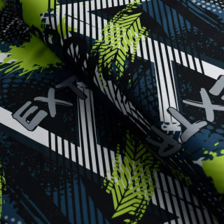 Jersey-interlock sport motif sport Extrême collection "Vitamin" - Noir, pétrole et vert - Les Filles à Pois ® - Oeko-Tex ® Les F