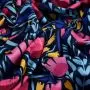 Tissu lycra motif fleurs collection "Frida" - Multicolore et bleu - Les Filles à Pois ® - Oeko-Tex ® Les Filles à Pois - Design 
