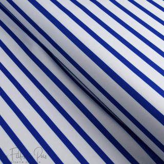 Tissu lycra motif rayures marinière collection "Little Sardine" - Blanc et noir - Les Filles à Pois ® - Oeko-Tex ® Les Filles à 
