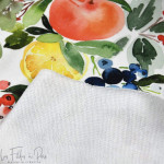 Tissu french terry motif fruits collection "Amanda" - Blanc et multicolore - Les Filles à Pois ® - Oeko-Tex ® Les Filles à Pois 